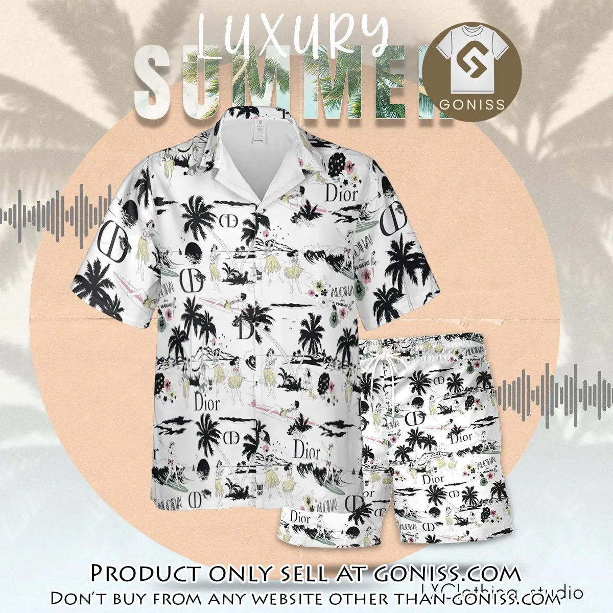 Dior luxury summer hawaiian shorts set lhss1016 gn5655586